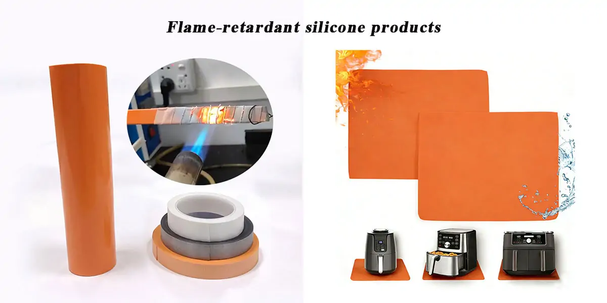 Flame-retardant silicone products