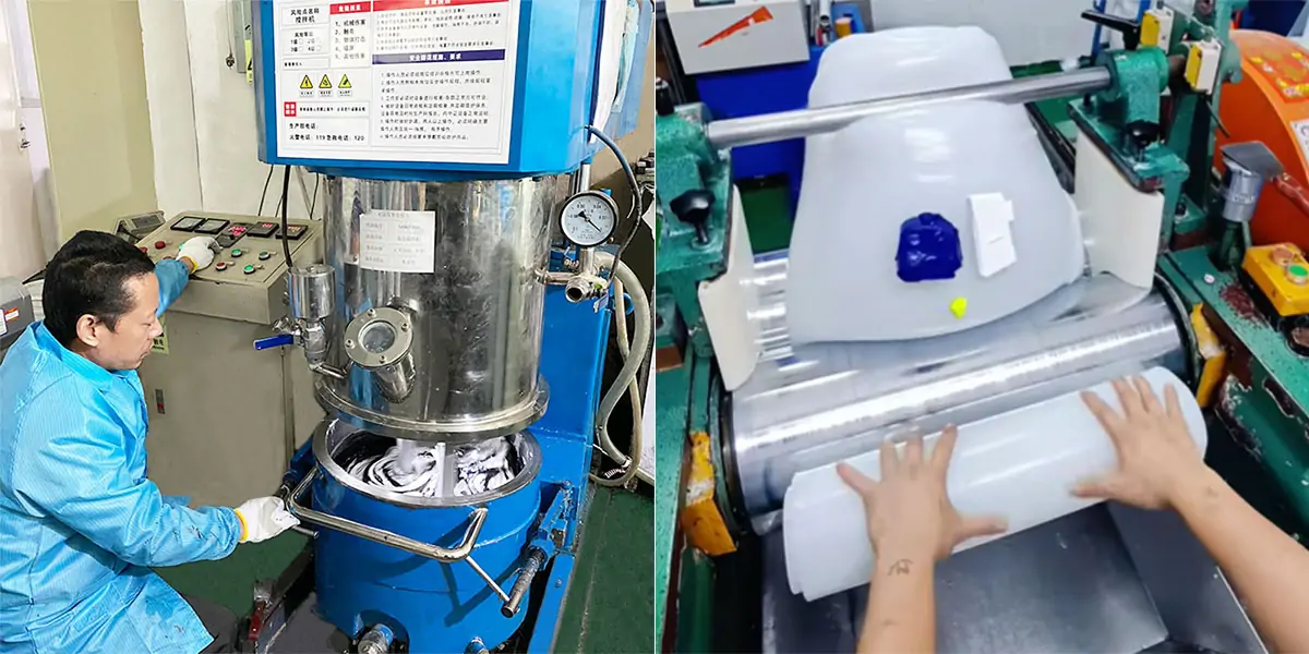The coloring process of silicone materials